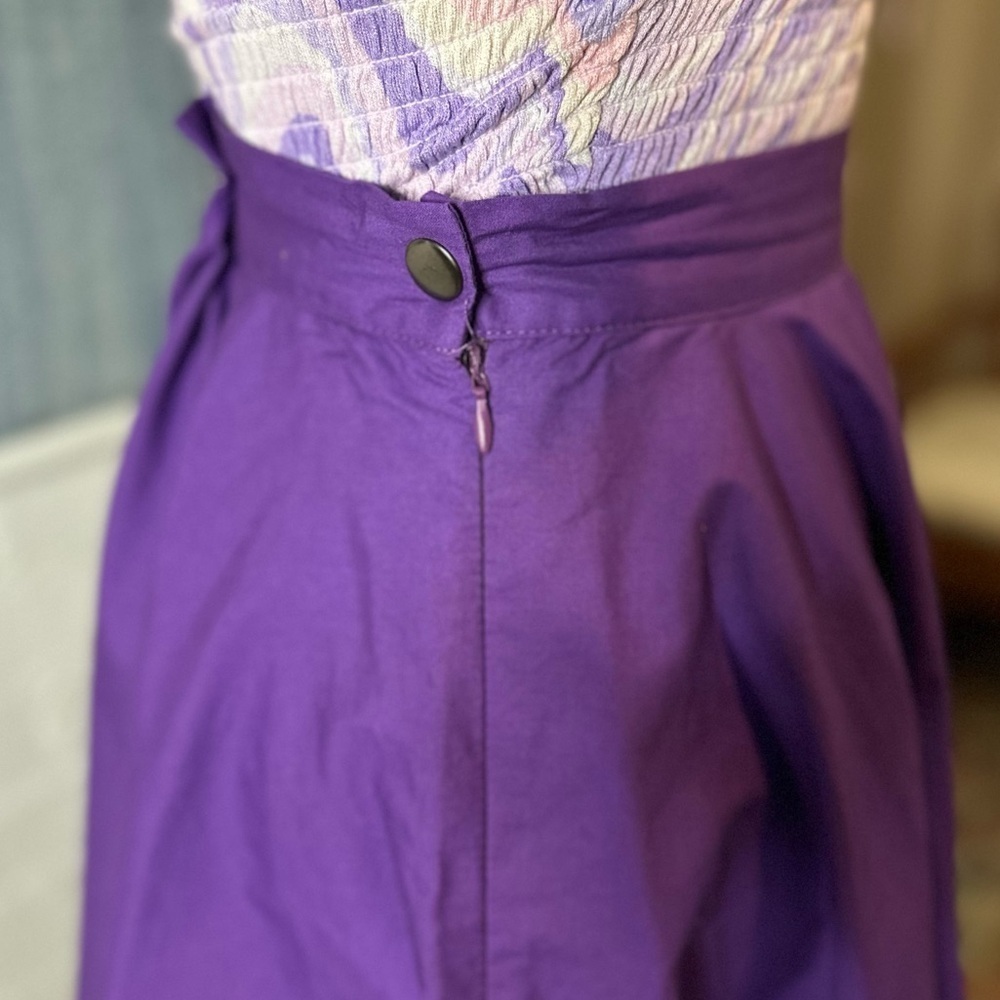 BlackButterfly Purple Full Circle Skirt with Snap and Zipper Closure - Picture 7 of 8